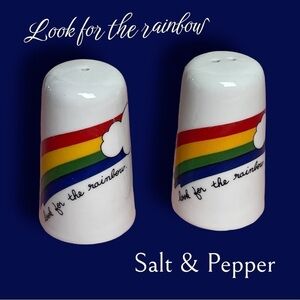 VTG Salt Pepper Shakers Retro Rainbow Decor
